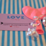 valentine card balloon and candy